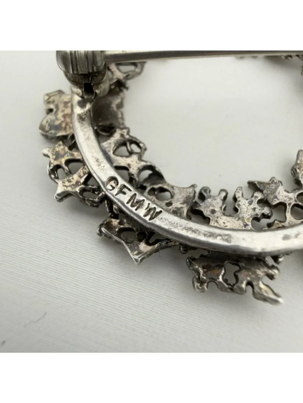 Vintage Sterling Silver Brooch Snowflake Wreath Great Falls Metal Works GFMW